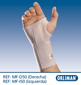 Pulso Elástico Curto Aberto Com Tala Flexível Palmar Amovível 18cm